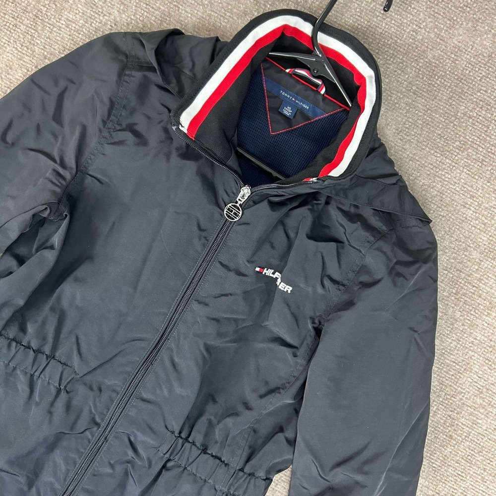 Tommy Hilfiger Tiffany Yacht Transitional Jacket Womens XS Black Hooded DC Waist